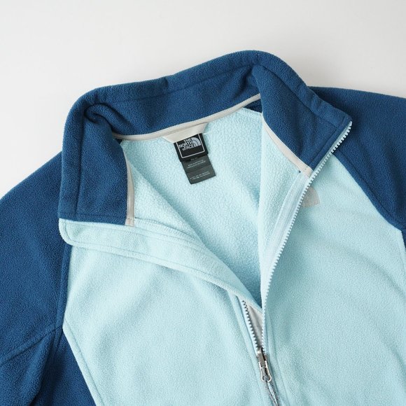 The North Face Full-Zip Fleece Jacket Outdoor Embroidered Logo Blue Women Size M - Picture 3 of 16